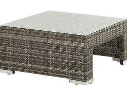 Hot Beliani Set da giardino con tavolo 6 posti CORTE Modulare Rattan sintetico (PE) Marrone scuro Marrone Grigio