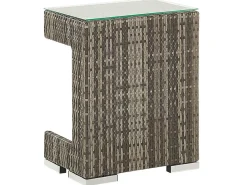 Hot Beliani Set da giardino con tavolo 6 posti CORTE Modulare Rattan sintetico (PE) Marrone scuro Marrone Grigio