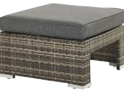 Hot Beliani Set da giardino con tavolo 6 posti CORTE Modulare Rattan sintetico (PE) Marrone scuro Marrone Grigio