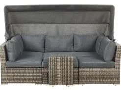 Hot Beliani Set da giardino con tavolo 6 posti CORTE Modulare Rattan sintetico (PE) Marrone scuro Marrone Grigio