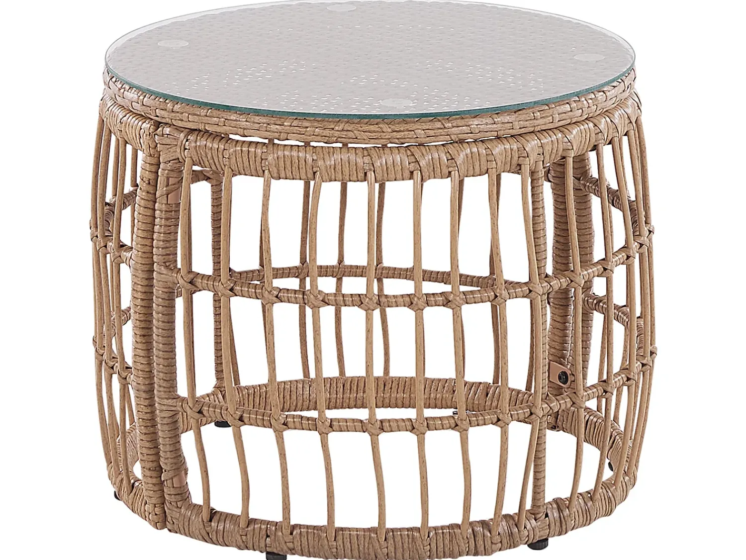 Outlet Beliani Set da giardino con tavolo 4 posti RAVELLO Rattan sintetico (PE) Naturale Beige Marrone Nero