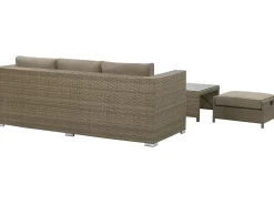 Sale Beliani Set da giardino con tavolo 5 posti BELLUNO Rattan sintetico (PE) Marrone Marrone Argento