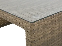 Sale Beliani Set da giardino con tavolo 5 posti BELLUNO Rattan sintetico (PE) Marrone Marrone Argento