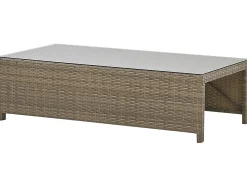 Sale Beliani Set da giardino con tavolo 5 posti BELLUNO Rattan sintetico (PE) Marrone Marrone Argento