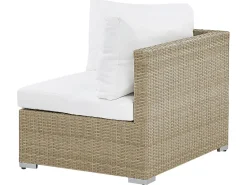 Beliani Set da giardino con tavolo 2 posti NOTO Modulare Rattan sintetico (PE) Marrone chiaro Bianco Marrone