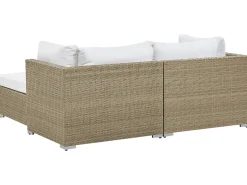 Beliani Set da giardino con tavolo 2 posti NOTO Modulare Rattan sintetico (PE) Marrone chiaro Bianco Marrone