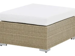 Beliani Set da giardino con tavolo 2 posti NOTO Modulare Rattan sintetico (PE) Marrone chiaro Bianco Marrone