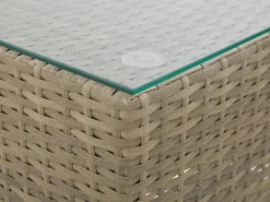 Beliani Set da giardino con tavolo 2 posti NOTO Modulare Rattan sintetico (PE) Marrone chiaro Bianco Marrone