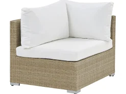 Beliani Set da giardino con tavolo 2 posti NOTO Modulare Rattan sintetico (PE) Marrone chiaro Bianco Marrone