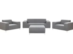 Best Beliani Set da giardino con tavolo 5 posti ROVIGO Grigio Bianco Grigio