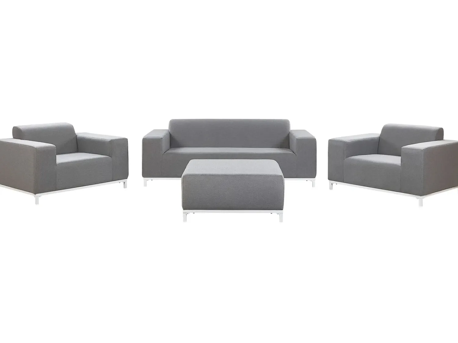 Best Beliani Set da giardino con tavolo 5 posti ROVIGO Grigio Bianco Grigio