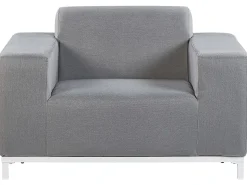 Best Beliani Set da giardino con tavolo 5 posti ROVIGO Grigio Bianco Grigio