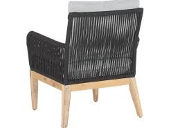Beliani Set da giardino con tavolo 4 posti MERANO Legno d'acacia Grigio Marrone Grigio Nero