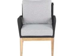Beliani Set da giardino con tavolo 4 posti MERANO Legno d'acacia Grigio Marrone Grigio Nero