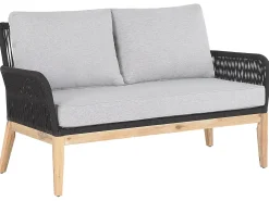 Beliani Set da giardino con tavolo 4 posti MERANO Legno d'acacia Grigio Marrone Grigio Nero