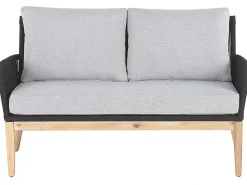 Beliani Set da giardino con tavolo 4 posti MERANO Legno d'acacia Grigio Marrone Grigio Nero