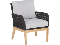 Beliani Set da giardino con tavolo 4 posti MERANO Legno d'acacia Grigio Marrone Grigio Nero
