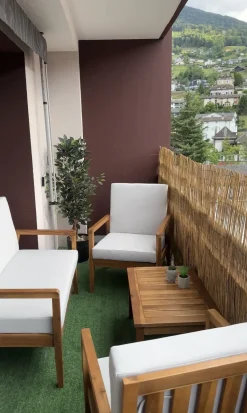 Outlet Beliani Set da giardino con tavolo 4 posti PALLANO Legno d'acacia Tortora Grigio Marrone