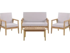 Outlet Beliani Set da giardino con tavolo 4 posti PALLANO Legno d'acacia Tortora Grigio Marrone