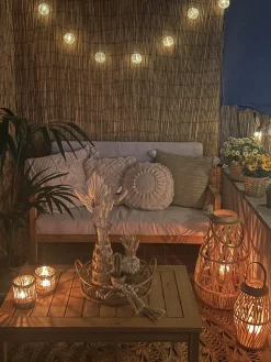 Outlet Beliani Set da giardino con tavolo 4 posti PALLANO Legno d'acacia Tortora Grigio Marrone