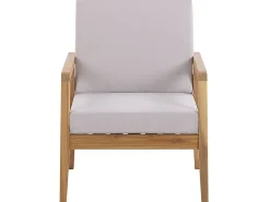Outlet Beliani Set da giardino con tavolo 4 posti PALLANO Legno d'acacia Tortora Grigio Marrone