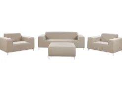 Discount Beliani Set da giardino con tavolo 5 posti ROVIGO Beige Bianco Beige