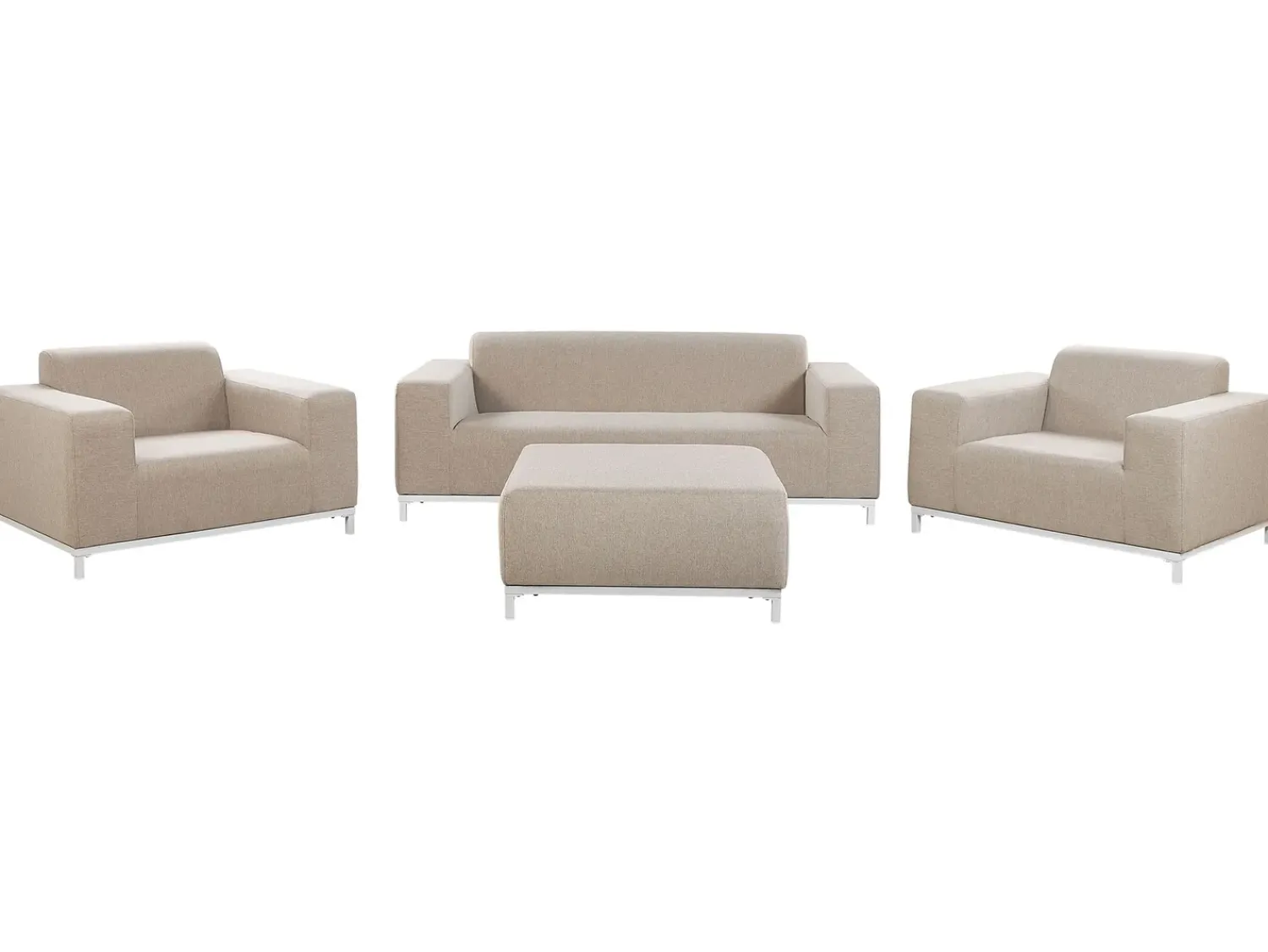 Discount Beliani Set da giardino con tavolo 5 posti ROVIGO Beige Bianco Beige