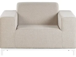 Discount Beliani Set da giardino con tavolo 5 posti ROVIGO Beige Bianco Beige