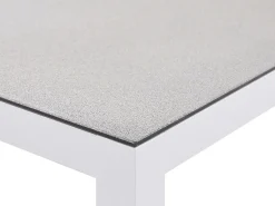 New Beliani Set da giardino con tavolo 5 posti BORELLO Metallo Bianco Bianco Beige Marrone