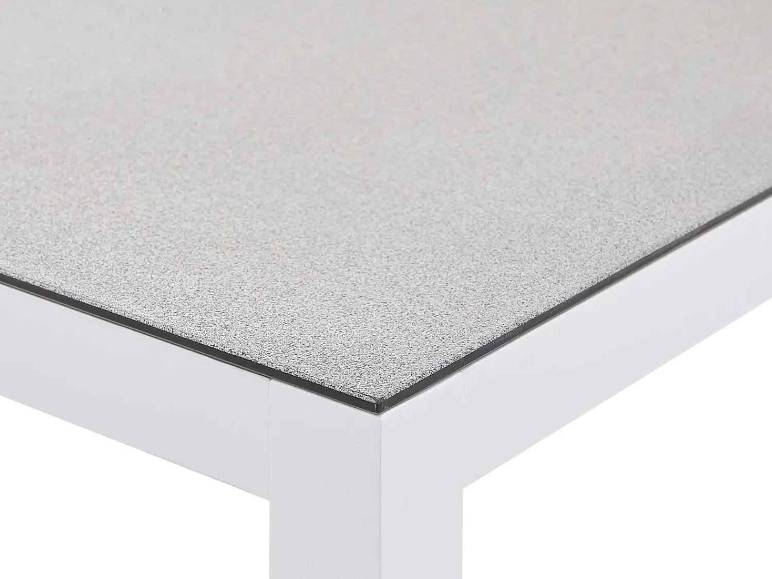 New Beliani Set da giardino con tavolo 5 posti BORELLO Metallo Bianco Bianco Beige Marrone