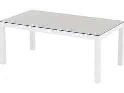 New Beliani Set da giardino con tavolo 5 posti BORELLO Metallo Bianco Bianco Beige Marrone