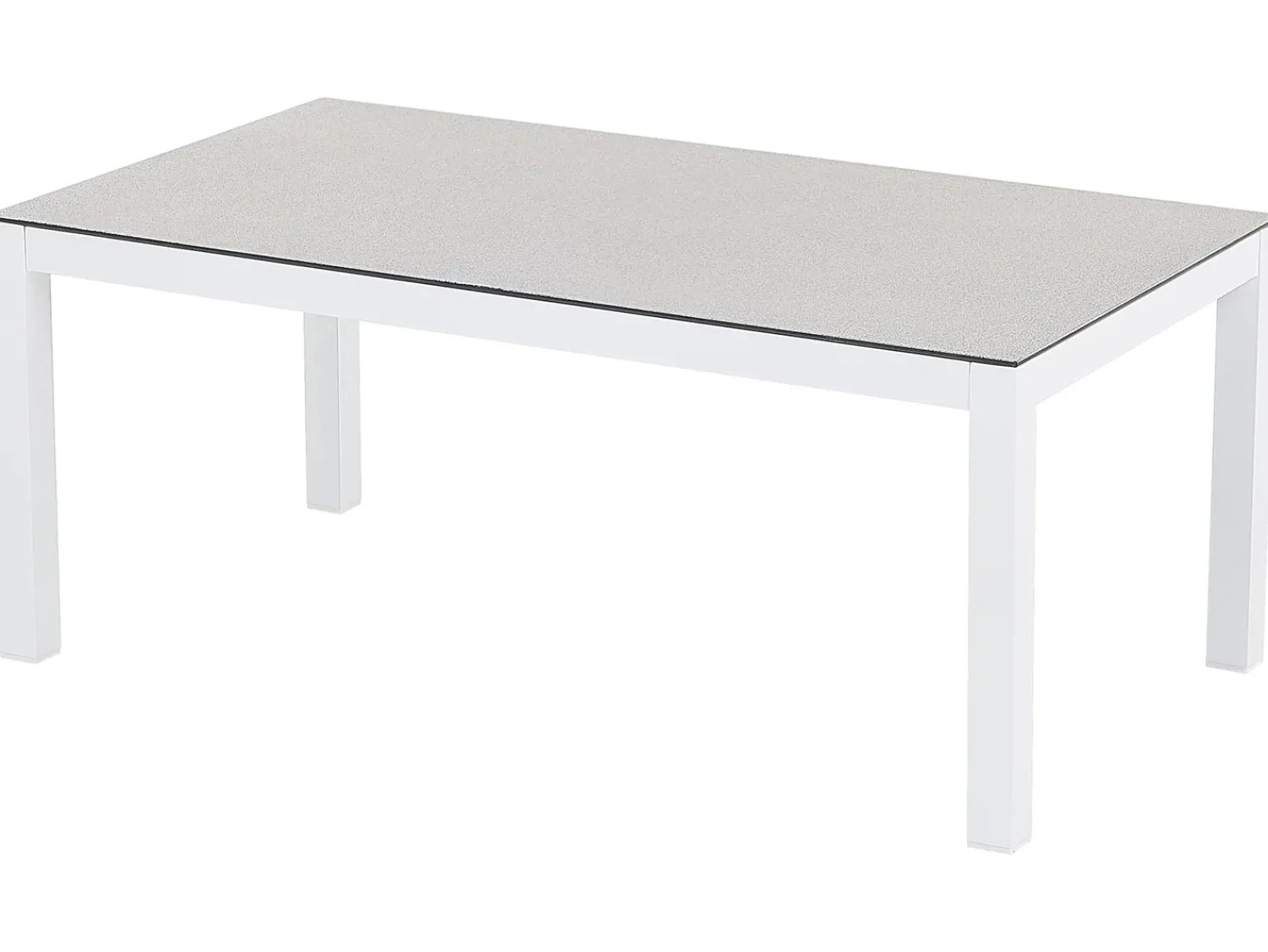 New Beliani Set da giardino con tavolo 5 posti BORELLO Metallo Bianco Bianco Beige Marrone