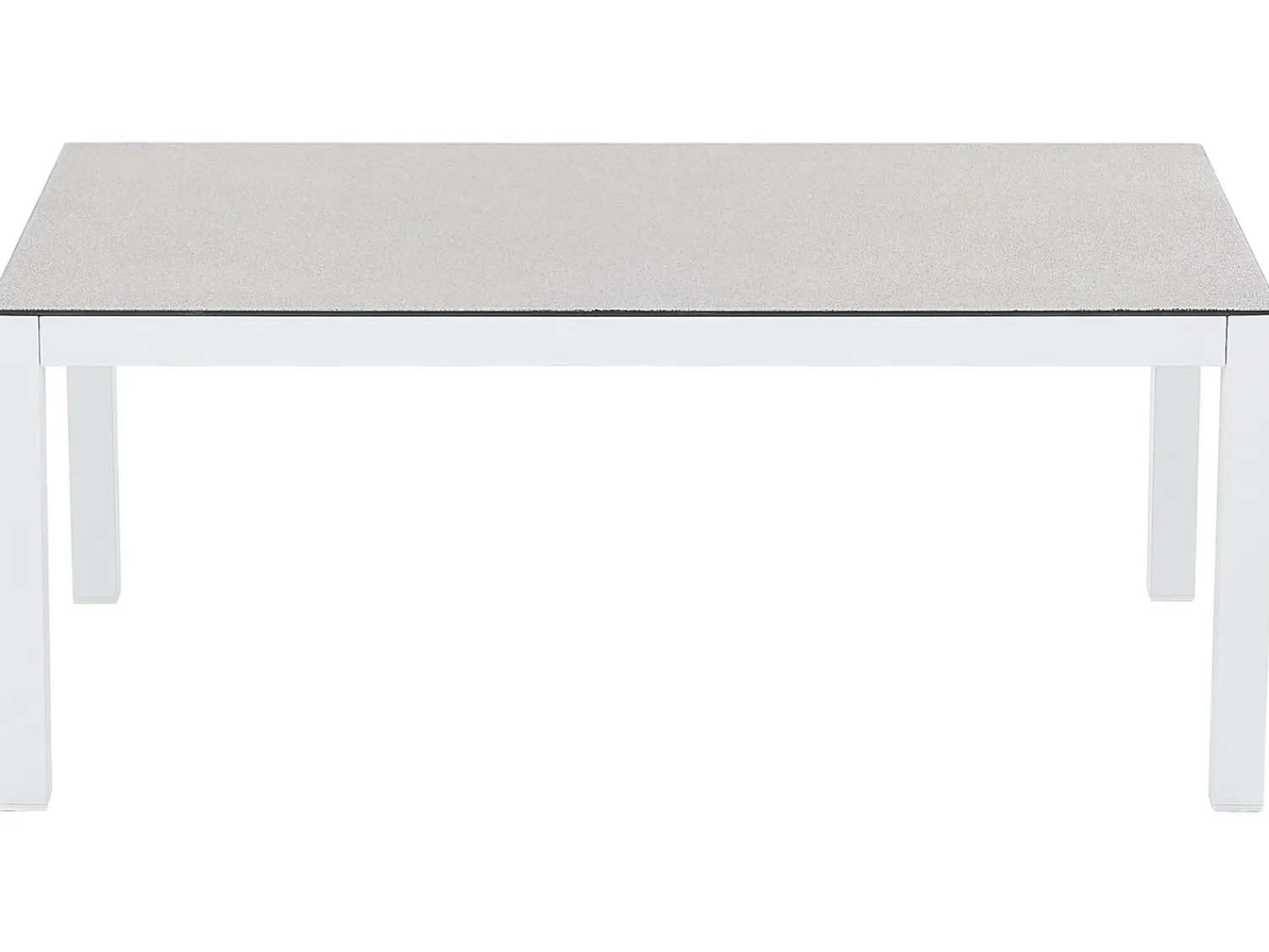New Beliani Set da giardino con tavolo 5 posti BORELLO Metallo Bianco Bianco Beige Marrone