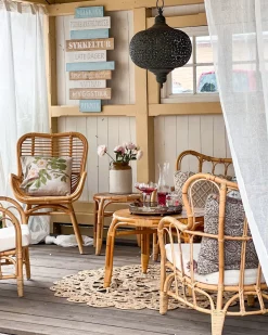 Sale Beliani Set da giardino con tavolo 4 posti BRINDISI Rattan Naturale Beige Marrone