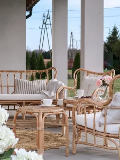 Sale Beliani Set da giardino con tavolo 4 posti BRINDISI Rattan Naturale Beige Marrone