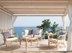 Sale Beliani Set da giardino con tavolo 4 posti BRINDISI Rattan Naturale Beige Marrone