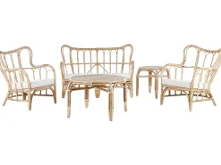 Sale Beliani Set da giardino con tavolo 4 posti BRINDISI Rattan Naturale Beige Marrone