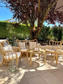 Sale Beliani Set da giardino con tavolo 4 posti BRINDISI Rattan Naturale Beige Marrone