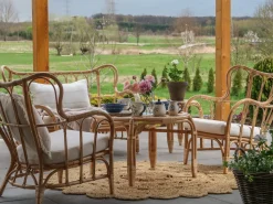 Sale Beliani Set da giardino con tavolo 4 posti BRINDISI Rattan Naturale Beige Marrone