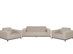 Beliani Set da giardino con tavolo 5 posti ROVIGO Beige Beige Nero