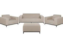 Beliani Set da giardino con tavolo 5 posti ROVIGO Beige Beige Nero