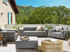 Sale Beliani Set da giardino con tavolo 5 posti ROVIGO Grigio Grigio Nero