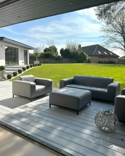 Sale Beliani Set da giardino con tavolo 5 posti ROVIGO Grigio Grigio Nero