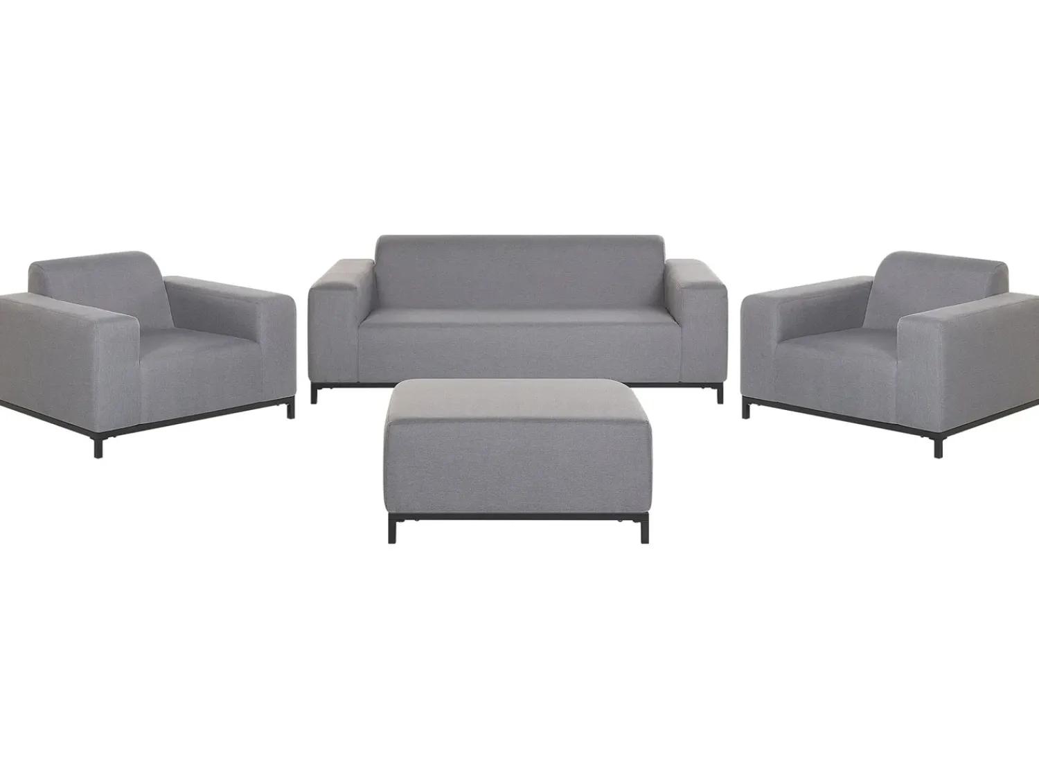 Sale Beliani Set da giardino con tavolo 5 posti ROVIGO Grigio Grigio Nero
