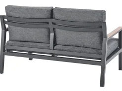 Hot Beliani Set da giardino con tavolo 4 posti DELIA Metallo Grigio Grigio Nero
