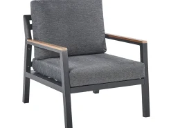 Hot Beliani Set da giardino con tavolo 4 posti DELIA Metallo Grigio Grigio Nero