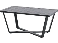 Hot Beliani Set da giardino con tavolo 4 posti DELIA Metallo Grigio Grigio Nero