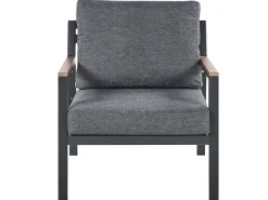 Hot Beliani Set da giardino con tavolo 4 posti DELIA Metallo Grigio Grigio Nero