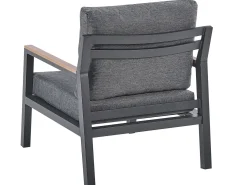 Hot Beliani Set da giardino con tavolo 4 posti DELIA Metallo Grigio Grigio Nero