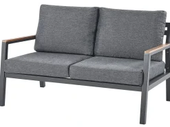 Hot Beliani Set da giardino con tavolo 4 posti DELIA Metallo Grigio Grigio Nero